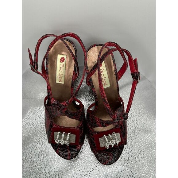 Super Cute Y2K Red Wedge Size 8 - Picture 2 of 7